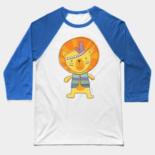 TeePee Lion Cartoon Baseball T-Shirt